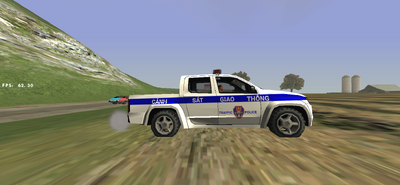 Vietnamese Traffic Police Pickup Truck Low Poly For Mobile